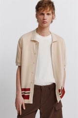 Springfield Striped structure cardigan grey