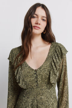 Springfield Vestido verde estampado