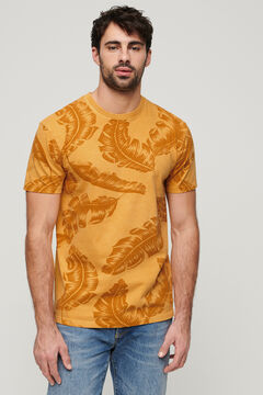 Springfield T-Shirt mit stark gefärbtem Vintage-Print gelb