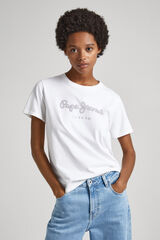 Springfield Cotton T-shirt with diamante logo blanc