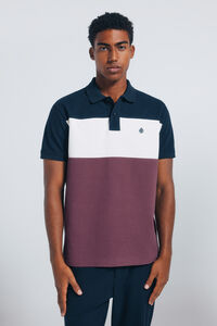 Springfield Regular fit color block piqué polo shirt