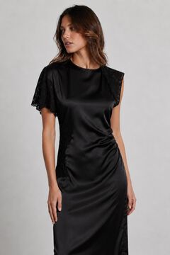 Noisy May Vestido acetinado com renda