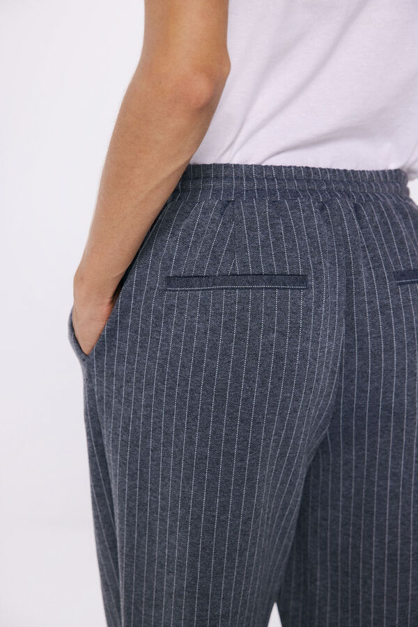 Springfield Pantalon jogger maille circulaire gris clair