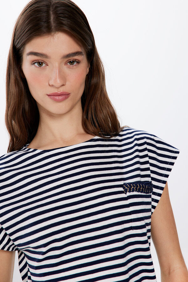 Springfield T-shirt bolso trança marinho