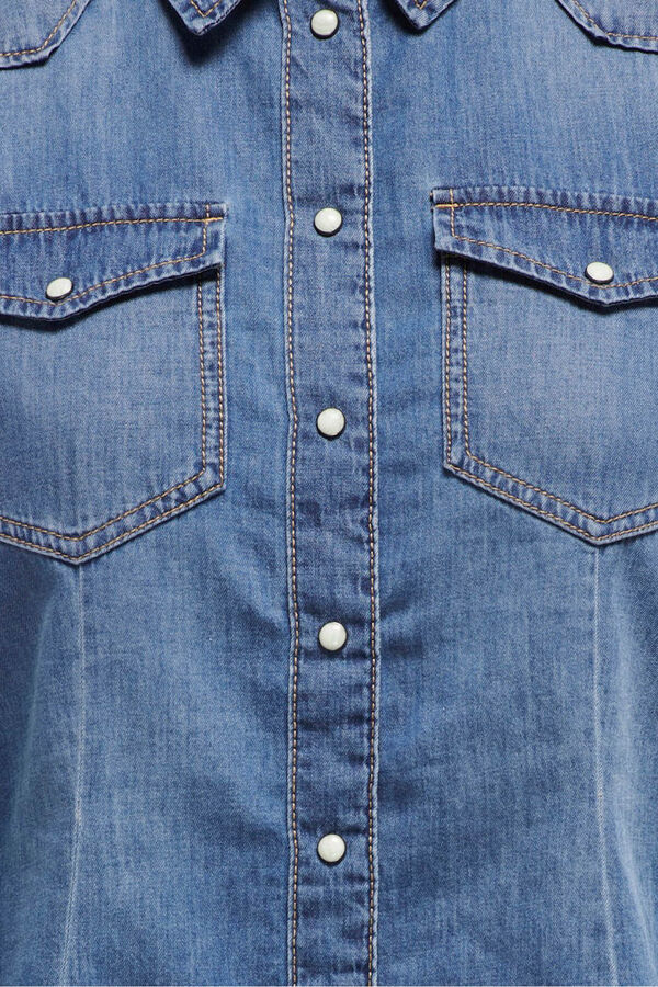 Only Camisa denim de manga comprida azul