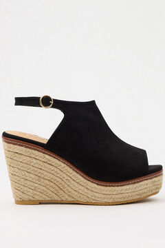 Springfield Basic open clogs with jute wedge noir