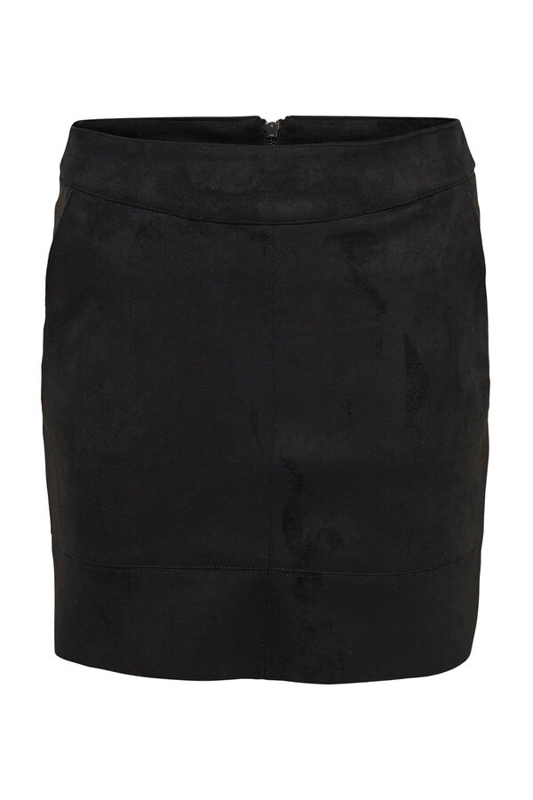 Springfield Short imitation suede skirt black