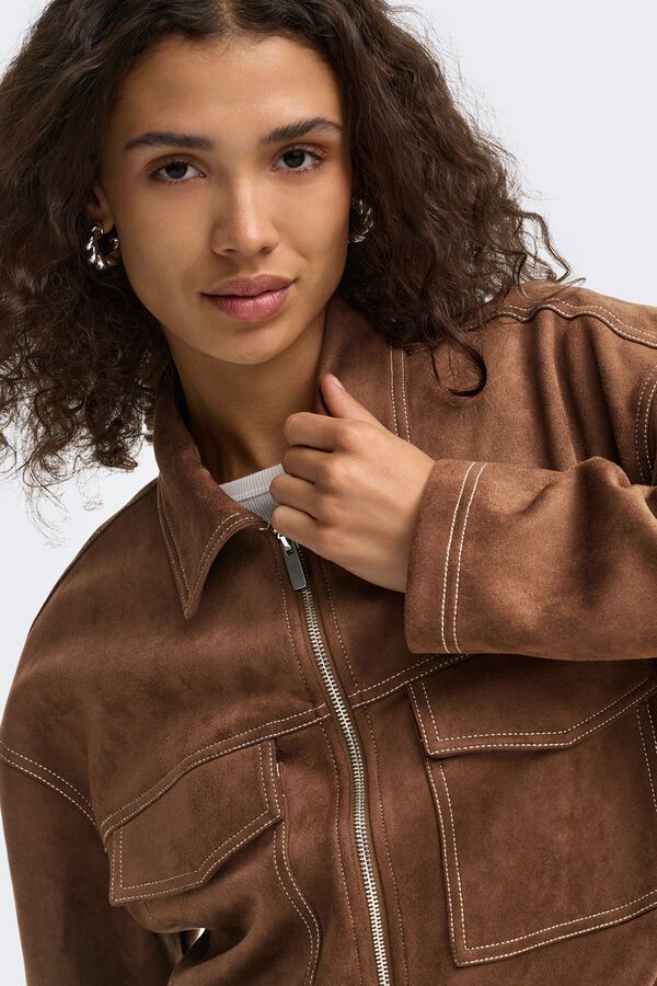 Only Vegan suede jacket brown