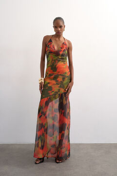 Topshop Vestido comprido estampado