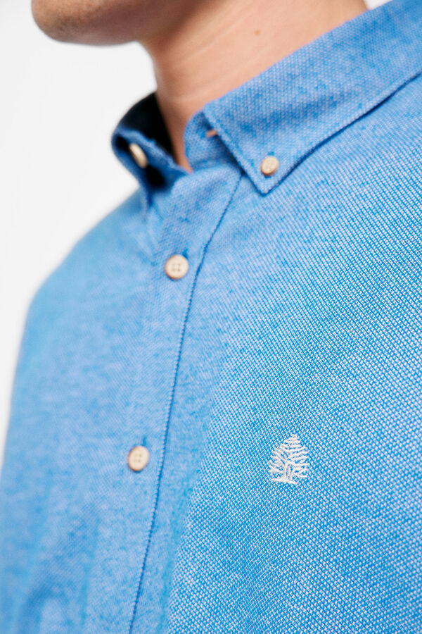 Springfield Textured coloured shirt royal blue