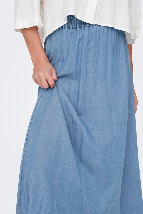 Springfield Falda larga Tencel azul medio