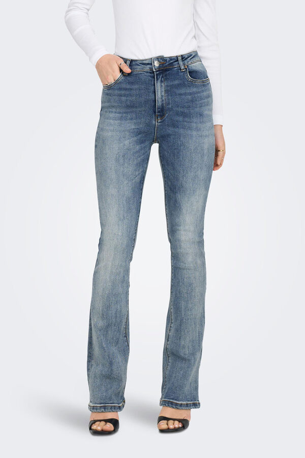 Springfield Jeans mit ausgestelltem Bein und hohem Taillenbund azulado