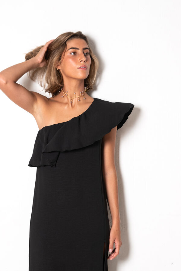 Cul Sac Long asymmetric dress black