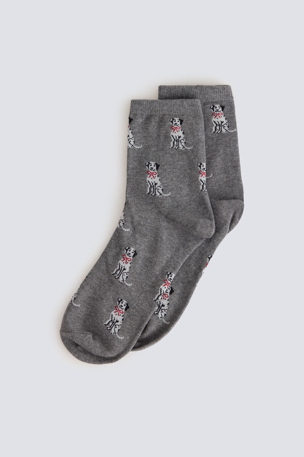 Springfield Dalmatian socks grey
