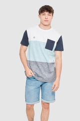 Springfield Color Block Texture T-shirt bela