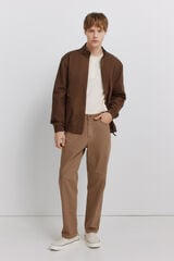 Springfield 5-pocket washed straight fit trousers nude