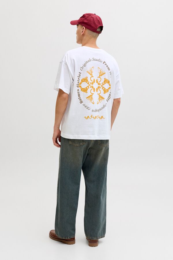 Jack & Jones Camiseta loose algod&oacute;n blanco