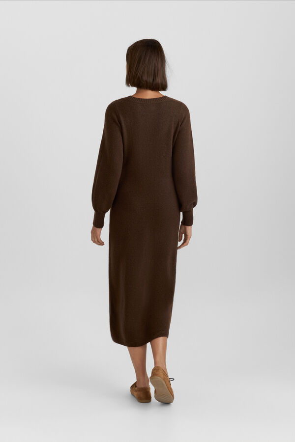 Springfield Braided midi dress brown
