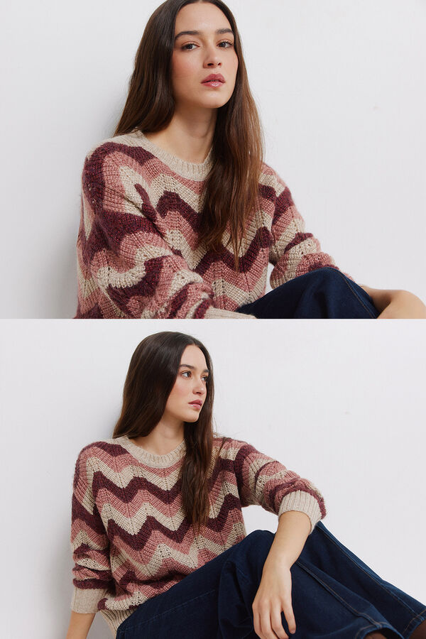 Springfield Zigzag border jumper pink