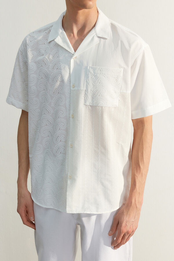 Trendyol Camisa oversize manga corta blanco