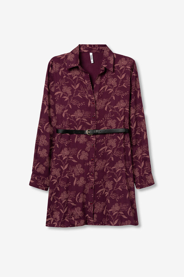 Tiffosi Vestido estampado com cinto castanho