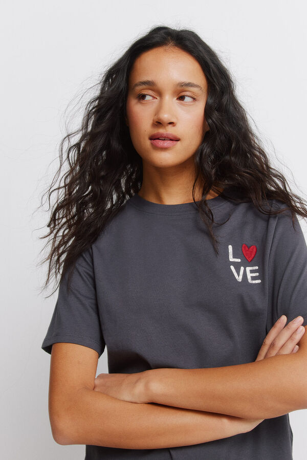 Springfield Short sleeve T-shirt LOVE grey