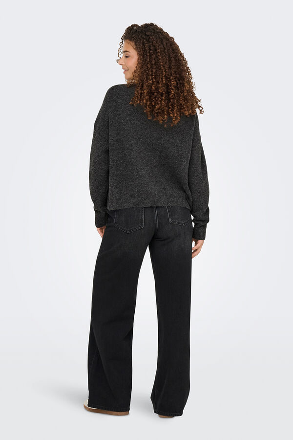 Only Pullover mit Schmuckdetail Grau