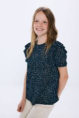 Springfield Girl's floral blouse bluish