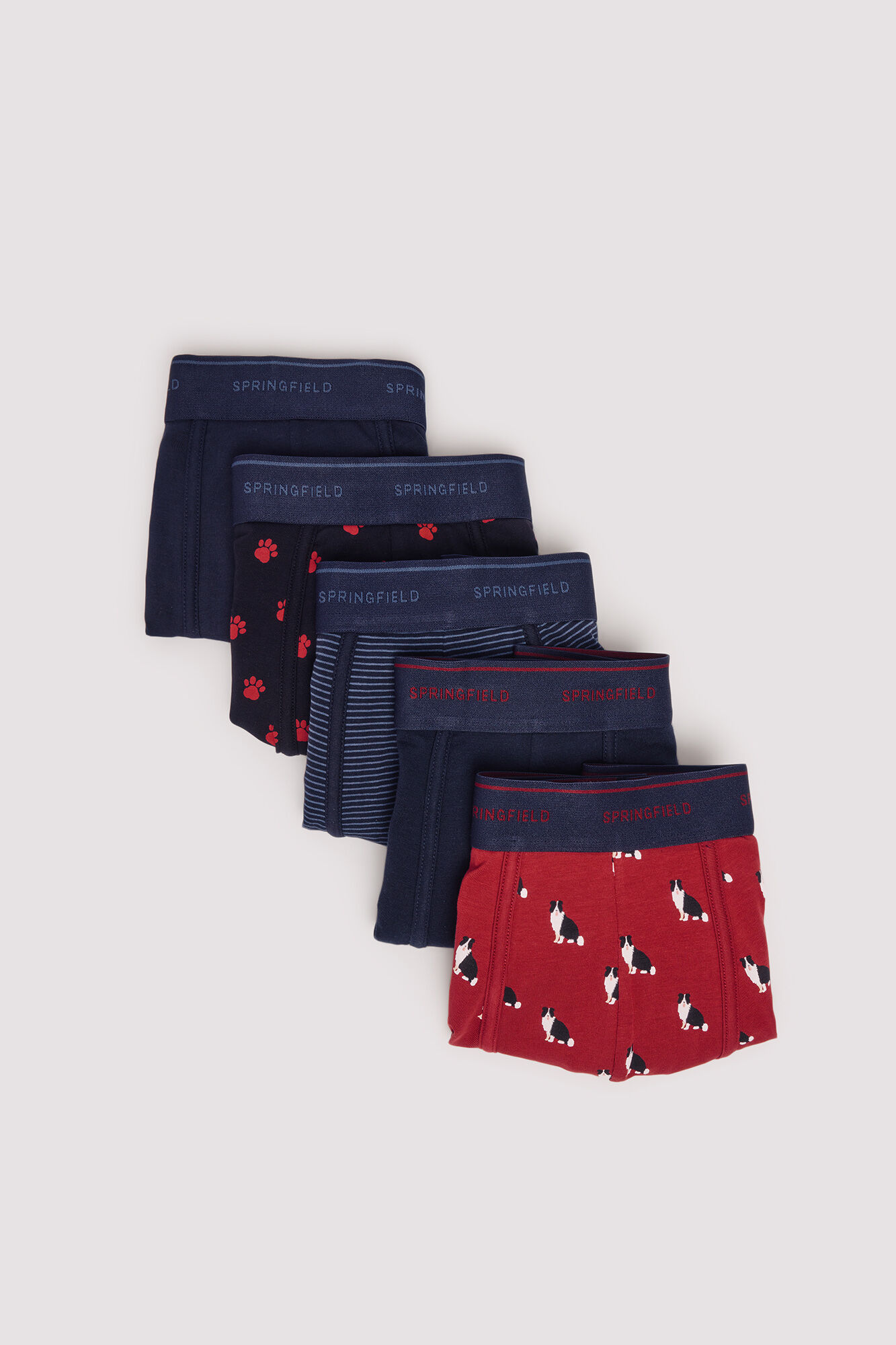 Springfield Pack of 5 printed cotton boxers