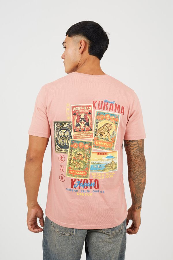 Brave Soul Printed short sleeve T-shirt pink