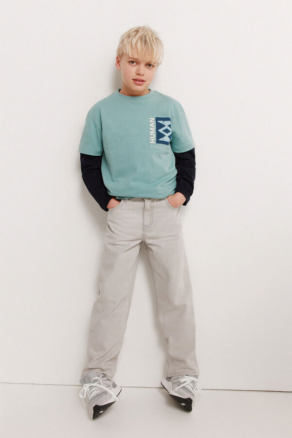 Springfield Kids Dečija majica sa kratkim rukavima Creativity Tirkizna