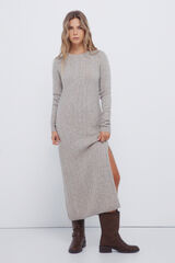 Springfield Pointelle jersey-knit midi dress grey