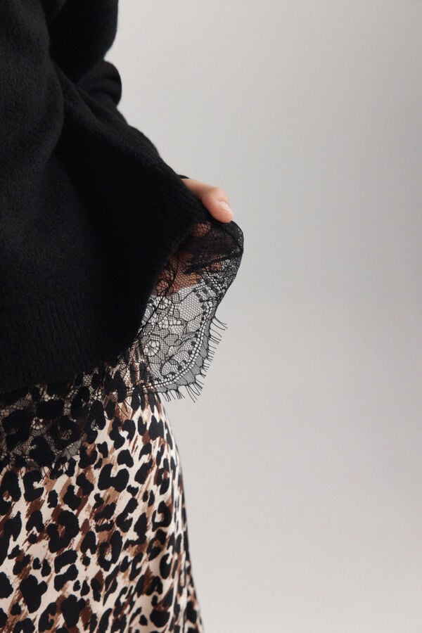 Springfield Lace finish jumper black