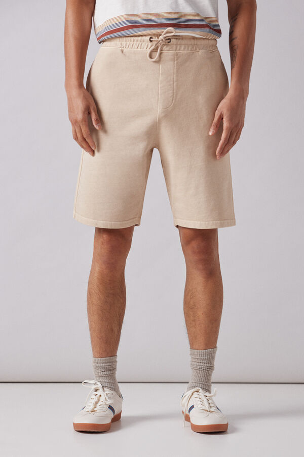 Springfield Washed jogger Bermuda shorts khaki