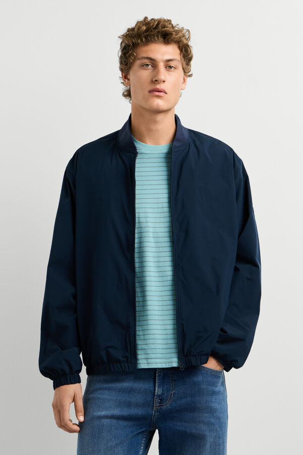 Pepe Jeans Bomber jacket with piping blue