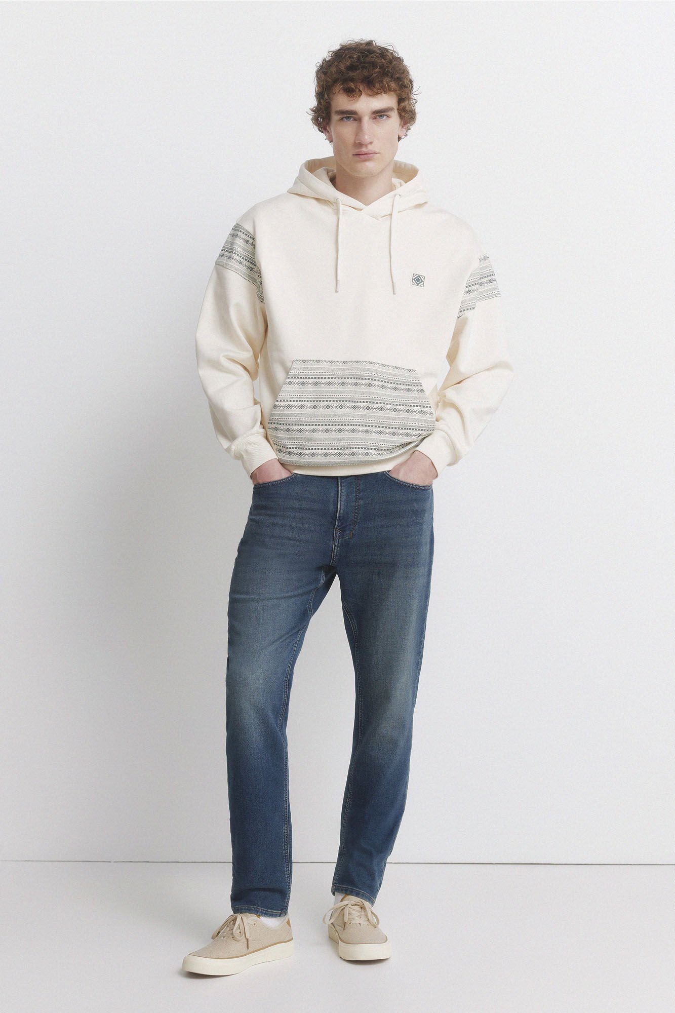 Springfield Knit denim overdyed slim fit jeans