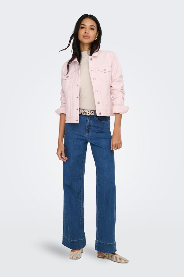 Only Chaqueta vaquera bolsillos delanteros rosa