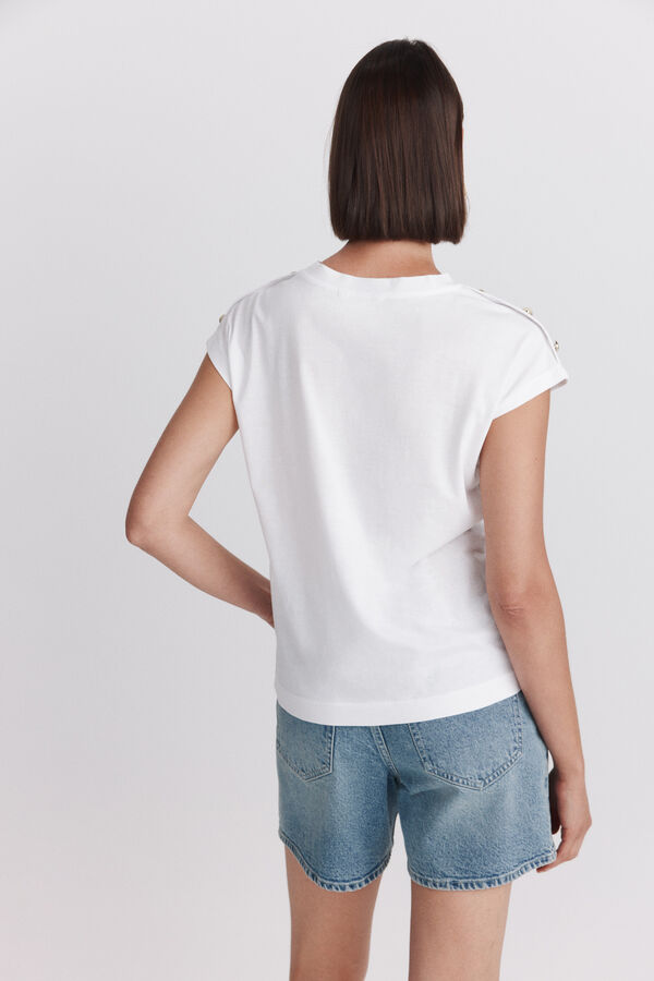 Springfield Gold button T-shirt white