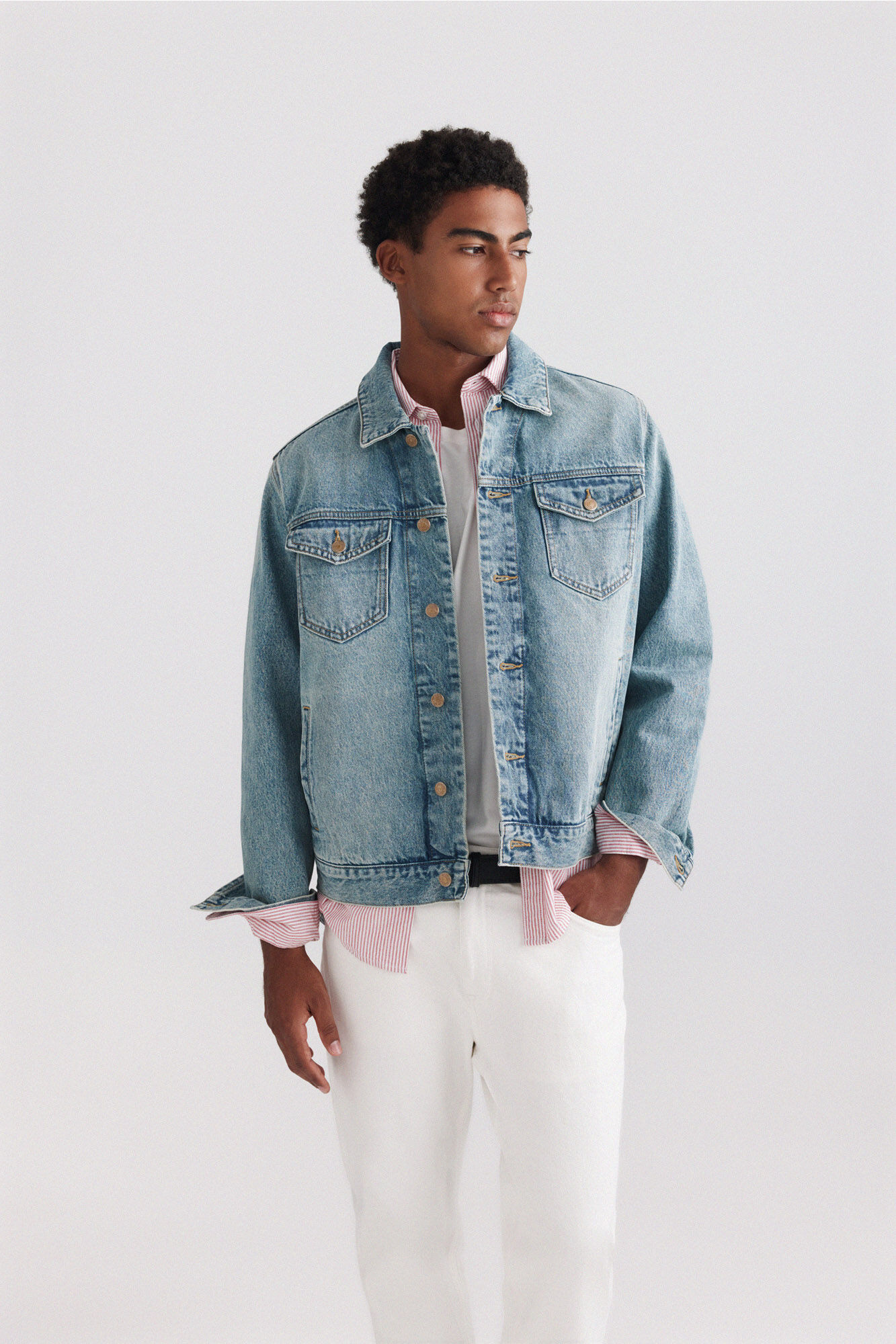 Springfield Denim jacket with embroidered back
