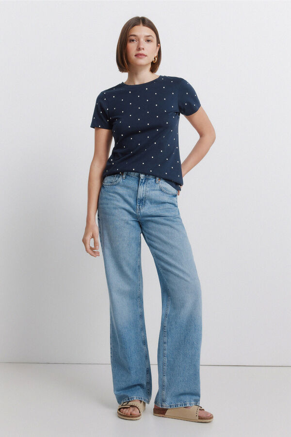 Springfield Printed short sleeve T-shirt blue