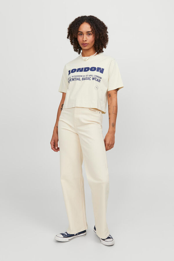 Springfield White straight cut trousers smeđa
