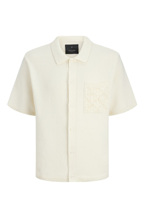 Jack & Jones Polo crochet relaxed fit blanco