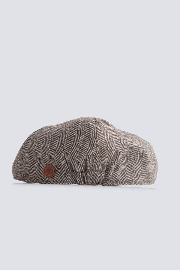 Springfield Wool blend flat cap brown