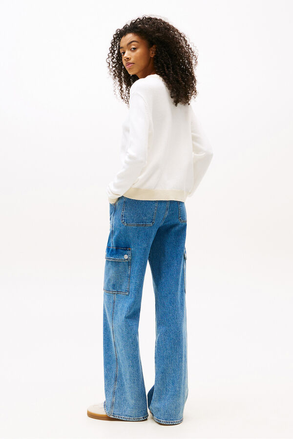 Tommy Jeans Women's round neck sweater white