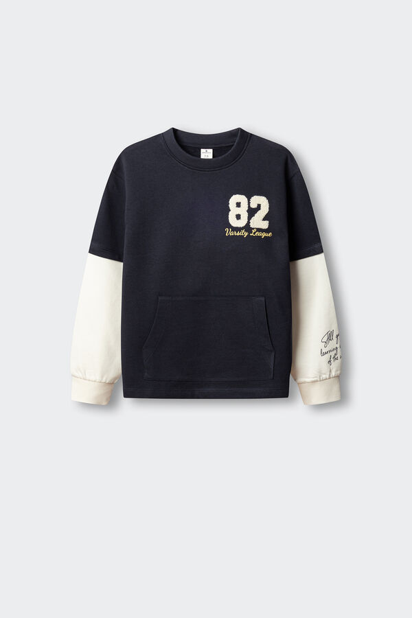 Springfield Kids Sweatshirt de manga dupla para menino azul