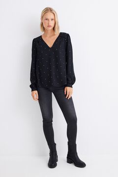 Springfield Flowing lurex blouse black