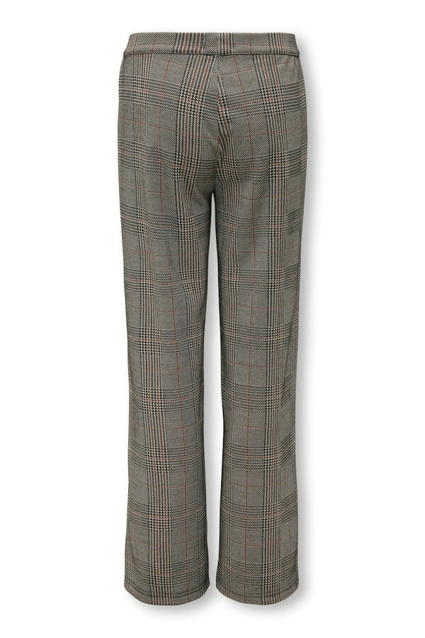 Only Girls Wide-leg plaid trouser nude