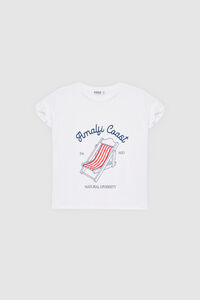 Inside T-Shirt mit R&uuml;schen und Print