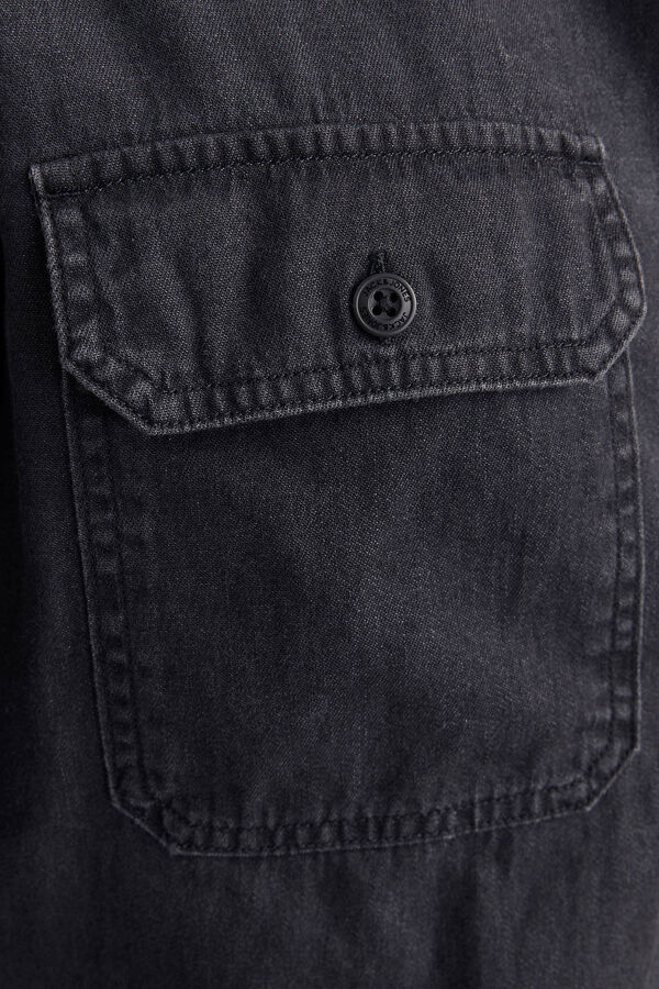 Jack & Jones Camisa estilo sarga negro
