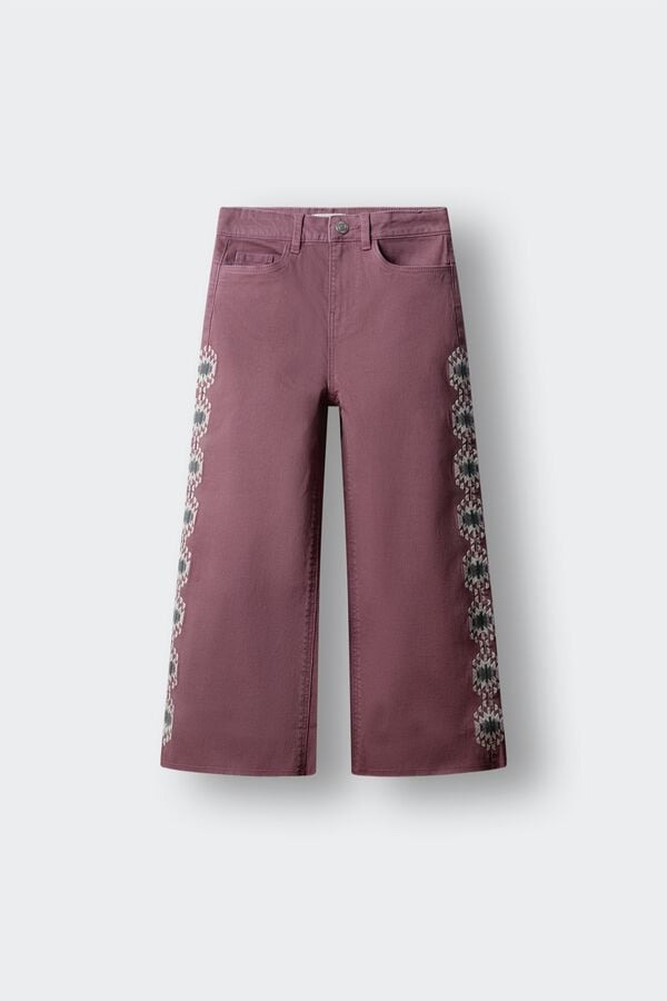 Springfield Kids Devojčice &scaron;iroke keper pantalone sa bočnim vezom Roze